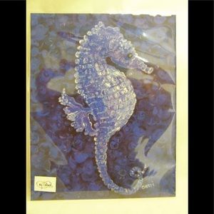 NWT seahorse art print Gerri Hyman 14” x 11